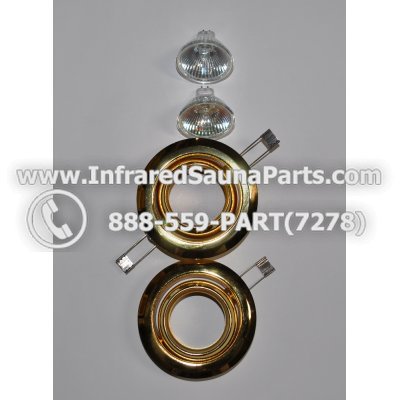 COMPLETE LIGHT ASSEMBLY 110V / 120V - COMPLETE LIGHT ASSEMBLY 2 HOUSING IN GOLD FINISH WITH 2 BULBS 110V / 120V 1