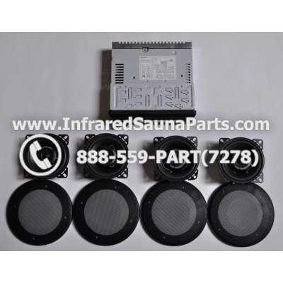 COMPLETE STEREO + SPEAKERS + COVERS - COMPLETE STEREO SYSTEM PC-3681 GREEN WITH 4 SPEAKERS 1